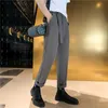 Mode mannen pak broek koreaanse losse riem zakelijke jurk broek casual kantoor sociale broek straatwear broek kostuum homme 210527