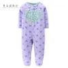 Bebek Pijama Fermuar Polar Doğan Bebek Romper Sıcak Kış Iç Çamaşırı Tulum Giysileri Unicorn Bebekler 210816