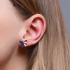 Drapeau américain Trois étoiles bleu jaune rouge blanc papillon blanche cuivre cuivre métal simple boucles d'oreilles pour femmes x0709 x0710