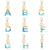 A-Z Letter Gradient Pendant Key Chains Rings Alphabet Acrylic Keyring Holder Glitter Resin Cute Keychains Car Charms Bag Gifts