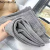 Nomikuma Coreano Harajuku Calça Reta de Perna Larga Feminina Cor Sólida Calça Casual Solta Elástica Cintura Alta Pantalones 3e105 210514