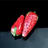 Vintage gros 4.3 pouces en forme de fraise fruit verre narguilé Bong eau fumer tuyau brûleur à mazout Dab Rigs cage à oiseaux percolateur Splash Guard shisha