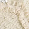 Kvinnor Söt Ruffles Lace Patchwork Hollow Out Crochet Knitting Sweater Kvinna Chic Långärmad Casual Pullover Topps SW704 210420