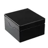 Titta på lådor Fall Design Black Solid Wood Storage Box Luxury Flanell Wood Display Organizer Gift Baking Lack Packaging Deli22