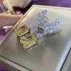 Sparking 100% 925 Sterling Silver Created Moissanite Citrine Gemstone Drop Dangle Earrings Women Fine Jewelry Wholesale & Chandelier