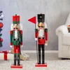 50 cm Boże Narodzenie Drewniane Nutcracker Żołnierz Biżuteria Pokój dziecięcy Dekoracja Ornament Nowy Rok Boże Narodzenie Figurka Typowa G0911