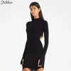 Nibber elegant street casual dresses and Stockings 2 two piece sets for women autumn winter long sleeve bodycon mini dress mujer Y0823