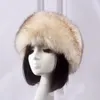 Winter hoed donzige sneeuwpet oorbomen vrouwen hoofdband warmer oor faux mutil kleur ski Russische mode buitenhoeden