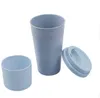 Vatten glas kaffe te kopp vete halm resa vatten dryck mugg med silikon lock dricka muggar barn kopp kontor drinkware present kreativ anpassad logo gyl29