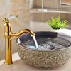 Bathroom Sink Faucets BOCHSBC European Style Vintage Basin Faucet Brass Gold Finish Water Taps Antique Art Vanity1