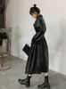Kvinnors trenchrockar Kvinnor Black Coat Women 2022 Long Jacket Womens Fashion Loose Vintage Keep Warm Fall Clothing Streetwear Chaqueta