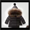 Ålder 17 år Baby Girls Winter Warm Down Coats Barn Fur Hooded Jacket Kids Bomull Coat Outwear B8QCI MNBTX