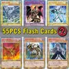 Seconda edizione 55PCS Yu-Gi-Oh! Flash Cards Dio egiziano Occhi azzurri Drago bianco Mago oscuro Yugioh Game Collection Cards Y1212