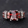 Bröllopsringar Suohuan Storlek 610 Vintage Womens Ring Red Zircon Stone Crystal Gold Filled Female Engagement Finger Jewelry Gift2523036