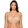 Soutien-gorge convertible sans bretelles à armatures et bonnets souples pour femmes 210623