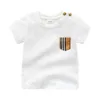 2022 T-shirt estive per bambini in cotone per bambini T-shirt a maniche corte per bambini T-shirt morbide traspiranti per neonati Magliette per neonati Abbigliamento per bambini 0-24 mesi Due colori