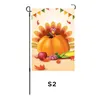 2021 bannière de Thanksgiving Banners Flag Decoration de vacances personnalisée Courté de dinde colorée Impression double face