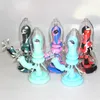 7.8 cal silikonowy bongs rury wodne suche zioło wosk DAB DABBER RIGS 7 Kolory Silikon Szklany Bong Rig Oil Ręka Ręka Kolorowe