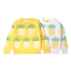 Осенние мальчики девочек девочек дети свитер с длинным рукавом вязаные ананасовые печать S 1-6RYS 210429