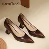 SOPHITINA Women's Shoes Personality Wine Glass High Heel Pointed Toe Female Shoes Spring Handmade Wearable Lady Pumps SO981 210513