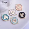 12pcs 14 * 18mm 고품질 골드 컬러 구리 로터스 쥬얼리 커넥터 레드 핑크 Enamelled 라운드 팔찌 귀걸이 커넥터 매력