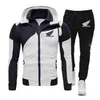 2021 Mens Spring Höst Honda 2 Pieces Sets Tracksuit Hooded Sweatshirt + Byxor Pullover Hoodie Sportkläder Suit Casual Clothes G1217