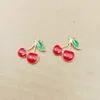 10st 16x19mm Emalj Cherry charm frukt för smycken som gör örhängen hängsmycke armband och halsband charms