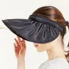 Verstelbare lege top opvouwbare sunhat grote rand strand cap creatieve UV-beschermhoed voor buiten vrouwen dames fietsen caps maskers