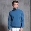 Pull pour hommes 100% pure laine tricotée pull hiver arrivée mode col roulé jumepr homme vêtements épais hauts 8colors pulls 211221