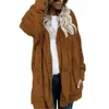 Primavera Faux Fur Calda Cappotti invernali su entrambi i lati Giacca da donna Donne Punto aperto Cappotto con cappuccio Cappotto con cappuccio femminile Giacca a manica lunga Plus Size 210416