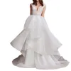 2021 Elegant White Wedding Gowns A Line V Neck Lace Appliqued Beading Covered Buttom Bridal Dresses Robe De Mariée