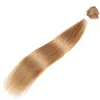 Kleur 27 Braziliaanse rechte menselijke haaruitbreidingen Honing Blonde 3/4 Bundels Weven Non-Remy 8 tot 20 inch
