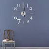 Wall Clocks Stickers Mirror Clock Sticker Creative Fashion Cool Removable 4 Color Acrylic Mural Self-Adhesive