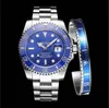 Luxur Designer Rolx YT Factory 40mm Mens Automatic 116610 Black/Blue/Green Dail Watches Ceramic Bezel rostfritt stålklockor XUCF6