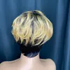 Super сентябрь Pixie Cut Wavy WiG Vendor оптом продвижение низкая цена Доступные Индийские человеческие волосы Multicolor по желанию для продажи