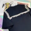 [Deat]女性トップスラウンドネックスプライシングネット糸半袖ビーズTシャツファッション夏13d094 210527