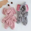 Född spädbarn Baby Boys Girls Elephant Rompers Kläder Höst Vinter Kids Boy Girl Långärmad Tjockad Kläder 210429