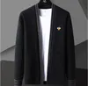 Bee Bordado Camisola Masculina Cardigan Casaco Casual Coreano Elegante Camisola Masculina 2021 Casaco Outono Tendência Abrigo Hombre Roupas Masculinas