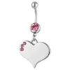 YYJFF D0624 Heart Stone Belly Navel Button Ring Mix Colors