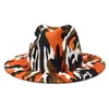 Top Hat Uomo Donna Cappelli Fedora Donna berretto a tesa larga camouflage Jazz Caps Uomo moda uomo Autunno Inverno trilby 2021 Commercio all'ingrosso 5 colori