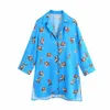 Neon Blue Women Sets Animal Print Satin Två bitar Top Shorts Suits Oversized Summer Women's Clothing Matching Set 210427