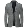 Bolubao Business Plaid Blazer Men Fashion Men Men de haute qualité Veste de combinaison British Style Casual Blazers Vêtements masculins 210518