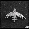 Pins, Broschen Drop Lieferung 2021 Vintage Kristall Phoenix Feuer Vogel Für Frauen Mode Farbe Cor Pins Tier Brosche Abzeichen Dekoration hochzeit