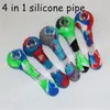 4 in 1 Silicon Smoking Pipe glass pipes Silicone NC with 14mm Titanium Tip Dab Straw Oil Rigs dabber wax tools