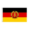 République démocratique allemande RDA Allemagne de l'Est 3x5 pieds drapeaux bannières intérieures extérieures 100D polyester couleur vive de haute qualité avec deux œillets en laiton