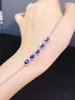 Link Chain Charm 925 Silver Bracelets Feminine Real Natural Emerald Stone Hand Fashion Costume Jewelry Women 2022 Trend