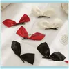 & Barrettes Jewelry Jewelry1 Pair Same Style Bow Clips Black Korean Hairpin Set Headdress Veet Side Hair Aessories Drop Delivery 2021 7Bwvb