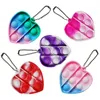 50%off Fidget Simple Keychain Push Bubble Pop Toys Party Favor key chain Anti Stress Decompression Board Ring Finger Toy sale For Children