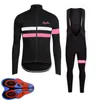 Vår / Autum Rapha Team Mens Cykling Jersey Set Långärmade T-shirts Bib-byxor Suit MTB Bike Outfits Racing Cykel Uniform Outdoor Sports Wear Ropa Ciclismo S21042006