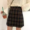 Kjolar kvinnor retro plaid sommar mini kjol a-line ulzzang höga midja studenter ny ankomst mode tjejer kvinnlig stilig passform 2xl y0824